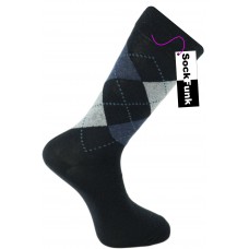 Argyle Socks by Pierre Calvini- Navy with Blue Dots